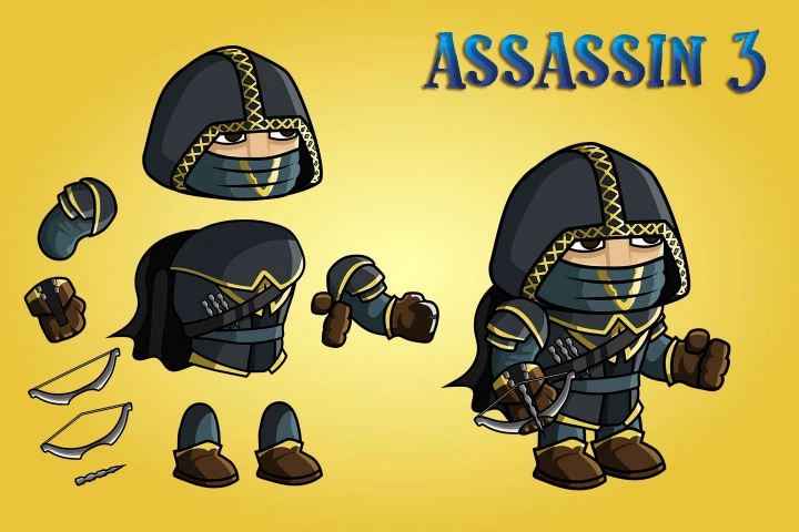 2D Fantasy Asassin Character Sprite