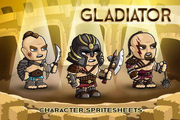 2D Fantasy Gladiator Character Sprite