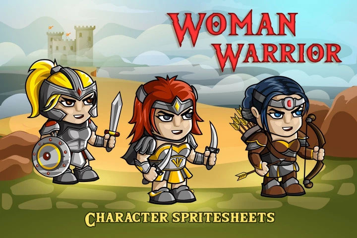 2D-Fantasy-Woman-Warrior-Free-Sprite-Sheets