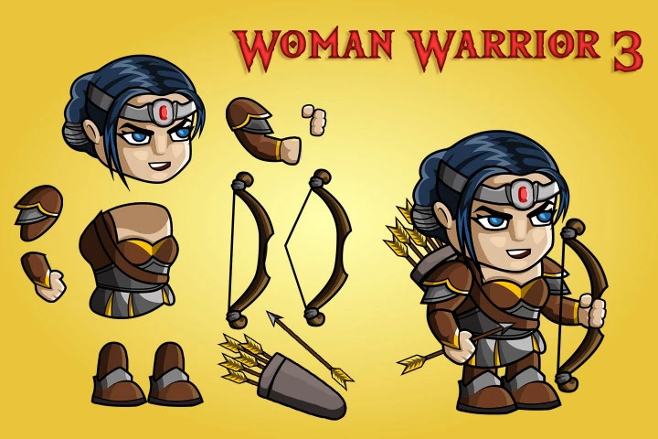 2D Fantasy Woman Warrior Free Character Sprite
