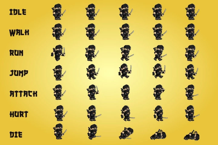 2D Fantasy Ninja Character Sprite