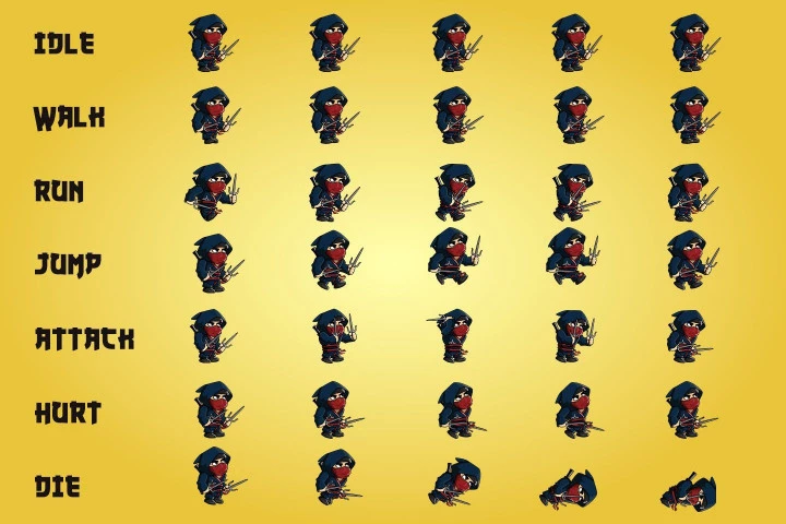 2D Fantasy Ninja Character Sprite