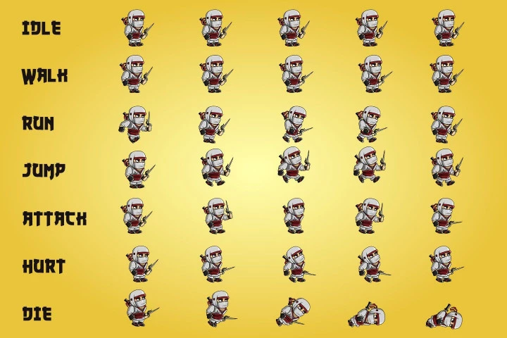 2D Fantasy Ninja Character Sprite