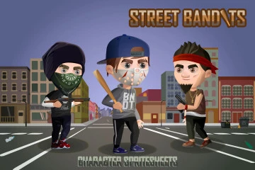 2D Game Street Bandits Character Sprites Sheets