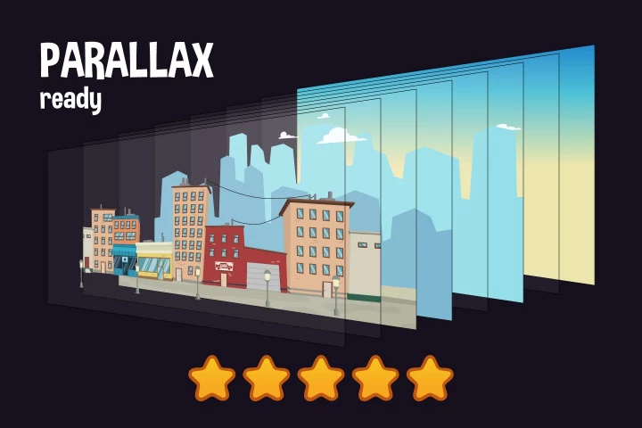 Cartoon City 2D Backgrounds