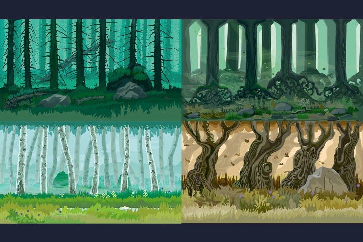 Forest 2D Game Backgrounds