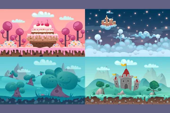 Free Cartoon Parallax 2D Backgrounds