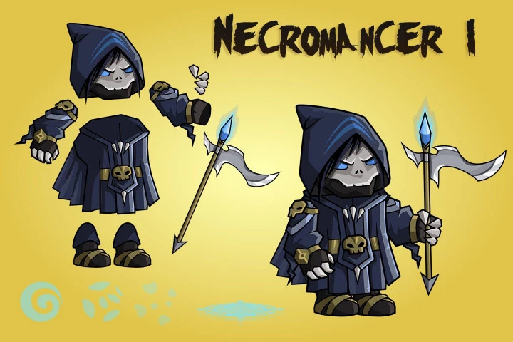 2D Fantasy Necromancer Character Sprite