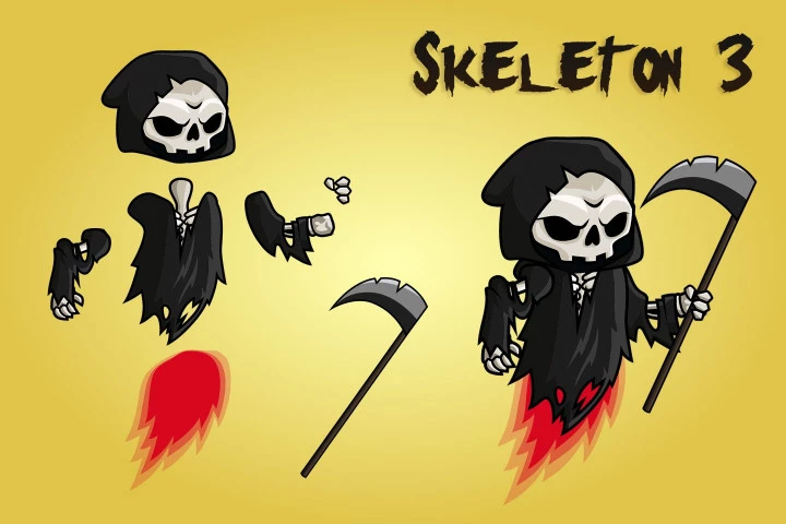 2D Fantasy Necromancer Character Sprite