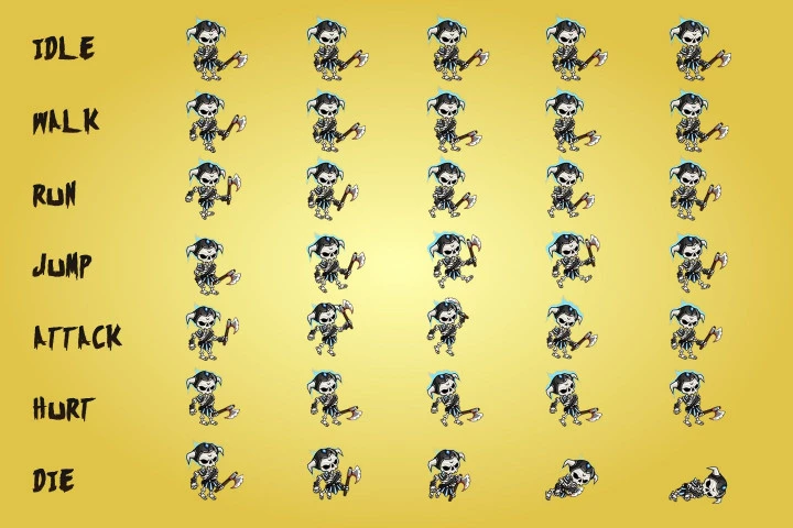 2D Fantasy Necromancer Character Sprite