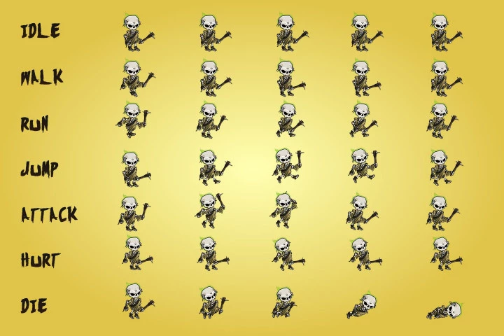 2D Fantasy Necromancer Character Sprite