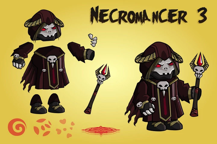 2D Fantasy Necromancer Character Sprite
