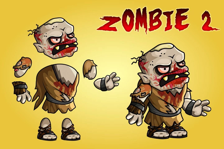 2D Fantasy Zombie Character Sprite