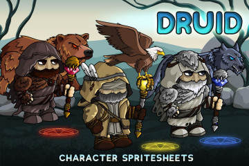 2D Fantasy Druid Character Sprite