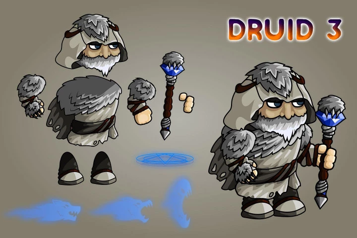 2D Fantasy Druid Character Sprite
