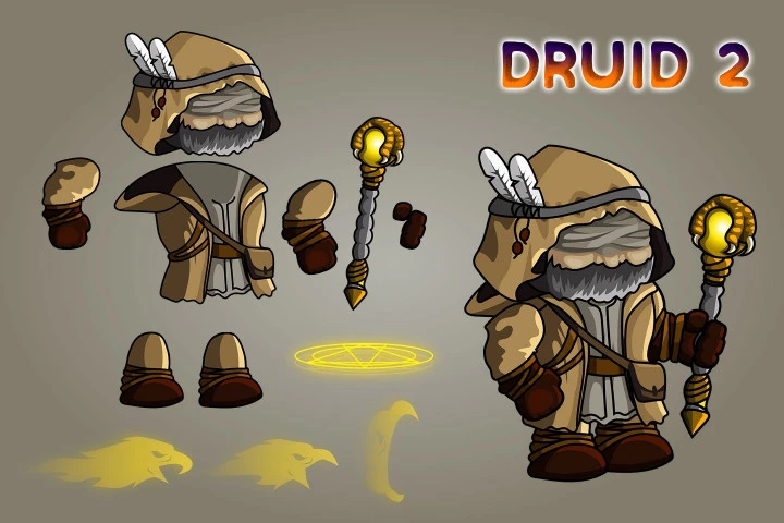 2D Fantasy Druid Character Sprite