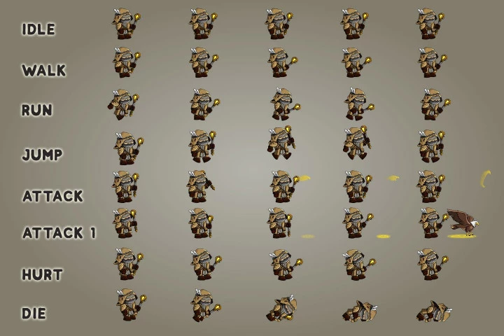 2D Fantasy Druid Character Sprite