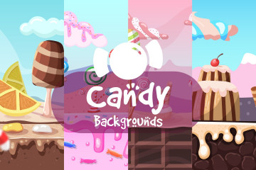 Candy 2D Game Backgrounds