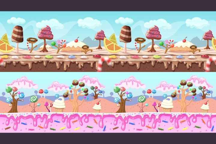 Candy 2D Game Backgrounds