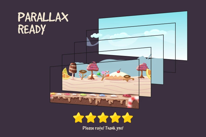 Candy 2D Game Backgrounds