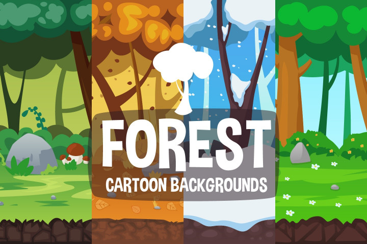 Cartoon Forest 2D Backgrounds - CraftPix.net