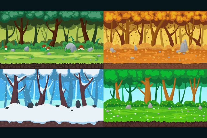 Cartoon Forest 2D Backgrounds