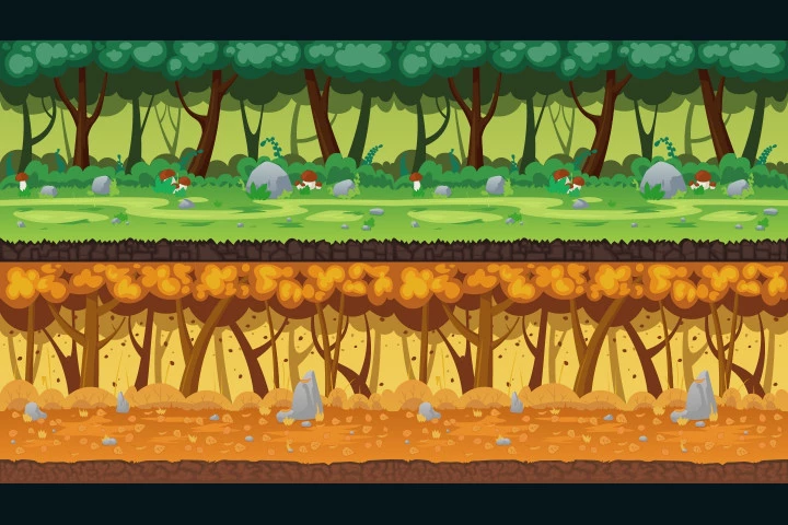 Cartoon Forest 2D Backgrounds