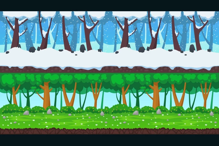Cartoon Forest 2D Backgrounds