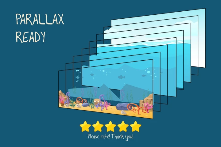 Ocean 2D Game Backgrounds