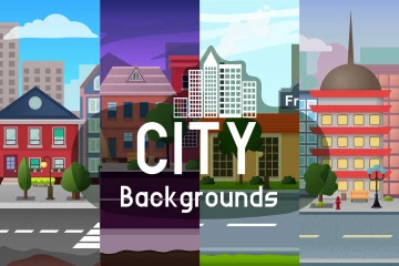 Parallax Scrolling City Game Backgrounds