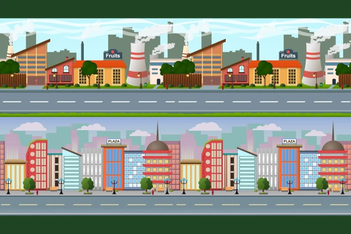 Parallax Scrolling City Game Backgrounds