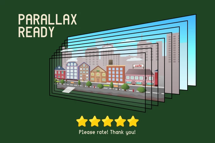 Parallax Scrolling City Game Backgrounds