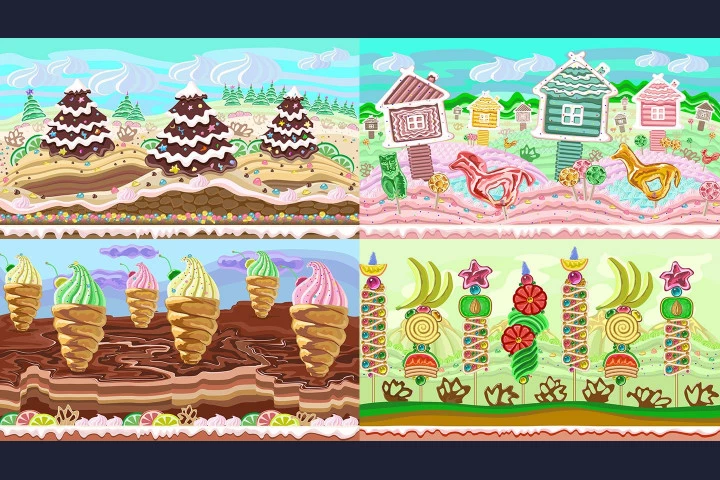 Sweet 2D Game Backgrounds