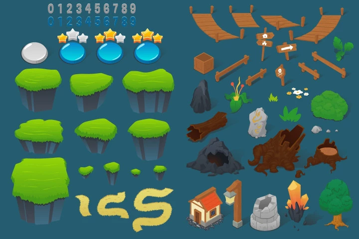 Level Map 2D Game Backgrounds