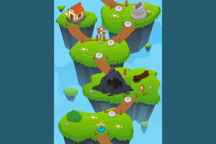 Level Map 2D Game Backgrounds