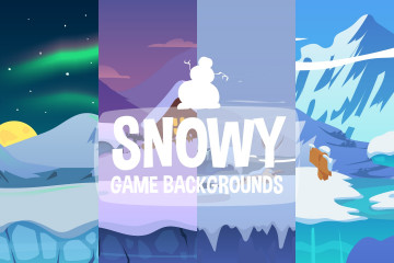 Snowy 2D Game Backgrounds