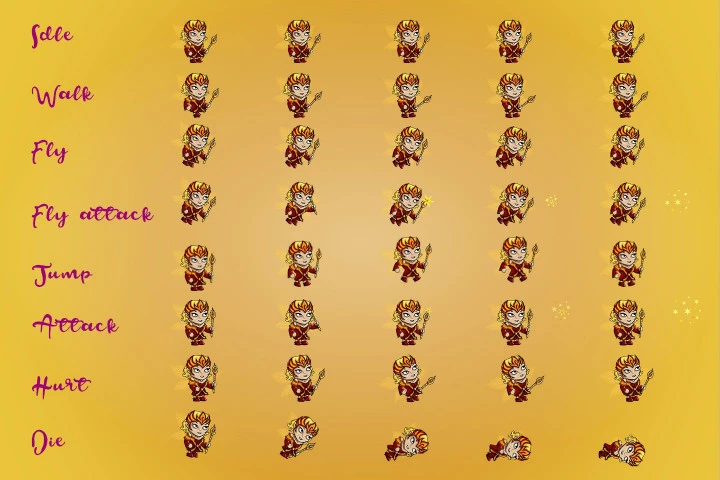 2D Fantasy Fairy Free Character Sprite
