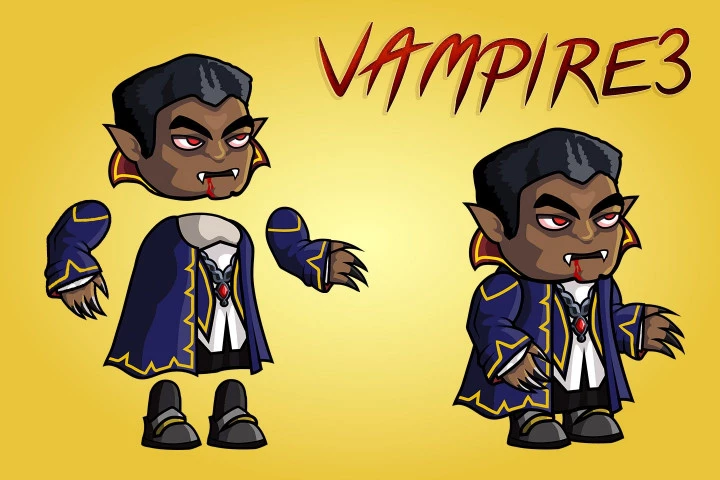 2D Fantasy Vampire Character Sprite