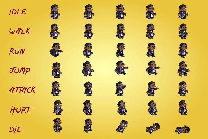 2D Fantasy Vampire Character Sprite