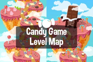 Candy Game Level Map Backgrounds