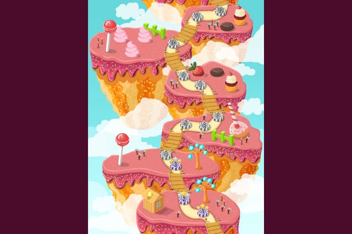 Candy Game Level Map Backgrounds