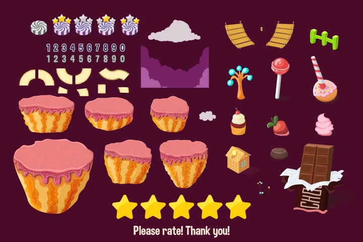 Candy Game Level Map Backgrounds