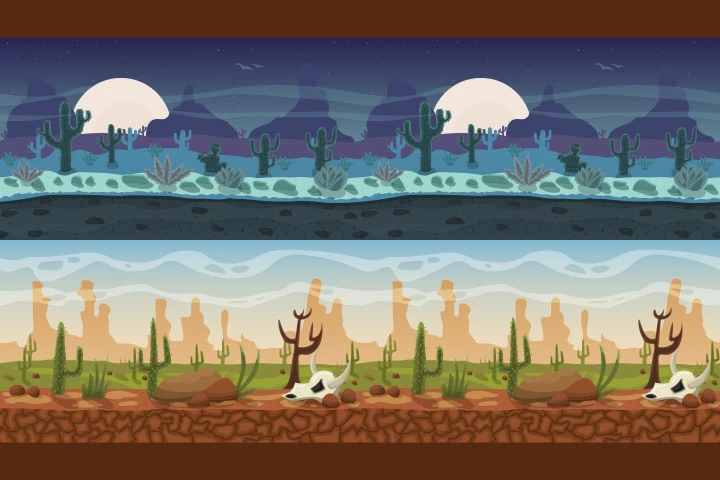 Desert 2D Game Backgrounds