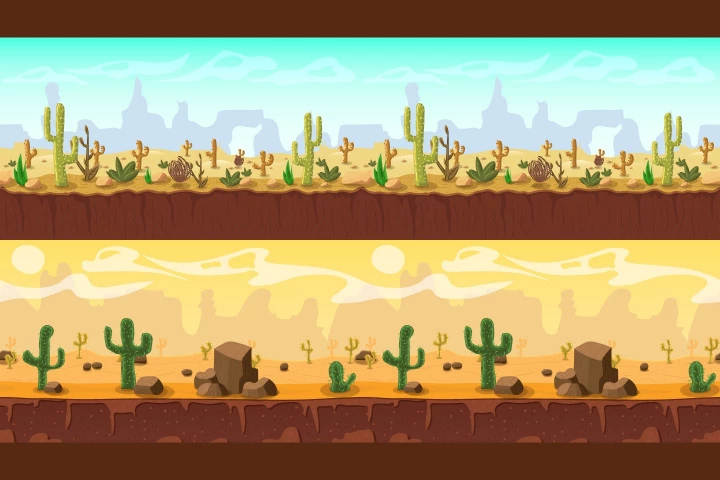 Desert 2D Game Backgrounds