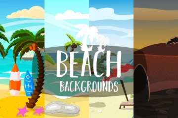 Free Beach 2D Game Backgrounds