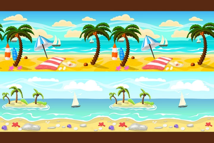Free Beach 2D Game Backgrounds