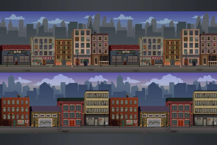 Street 2D Game Backgrounds