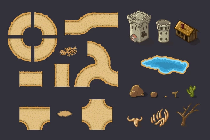 Tower Defense Game Tilesets