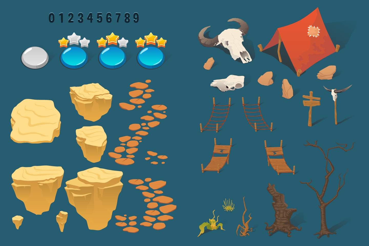 Wasteland Level Map 2D Backgrounds - CraftPix.net