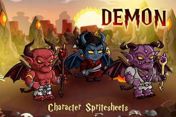 2D Fantasy Demon Character Sprites